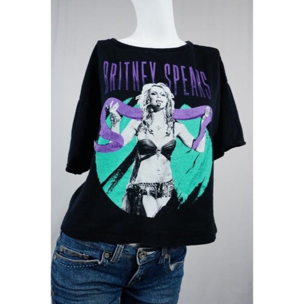 Bp. Britney Spears Boa Graphic Band Tee, Size Small - Black